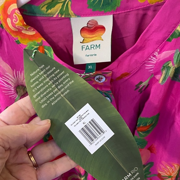 FARM Rio Pink Delicate Fruit Garden Mini Dress - Picture 2 of 5